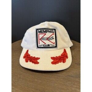 VTG Memphis RC Club Snapback Hat Trucker Corduroy Embroidered White Design Pro